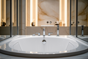 salle-de-bain-moderne-baignoire-douche-chrome
