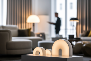 salon-moderne-luminaire-personne-tablette