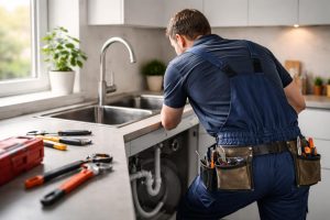 plombier-combinaison-evier-cuisine-outils