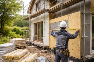 maison-renovation-echafaudages-travailleur-jardin