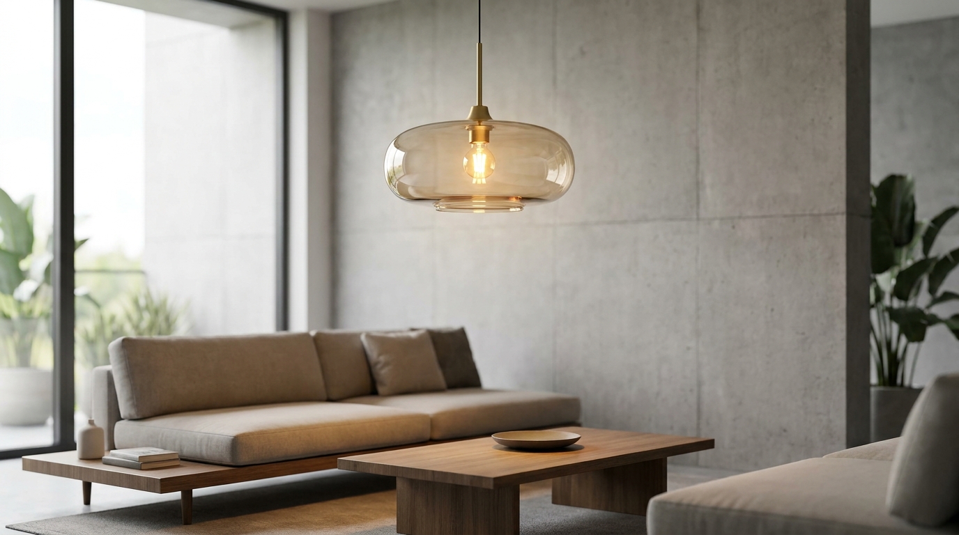ampoules LED installées dans un luminaire moderne de salon, éclairage doux et économe en énergie